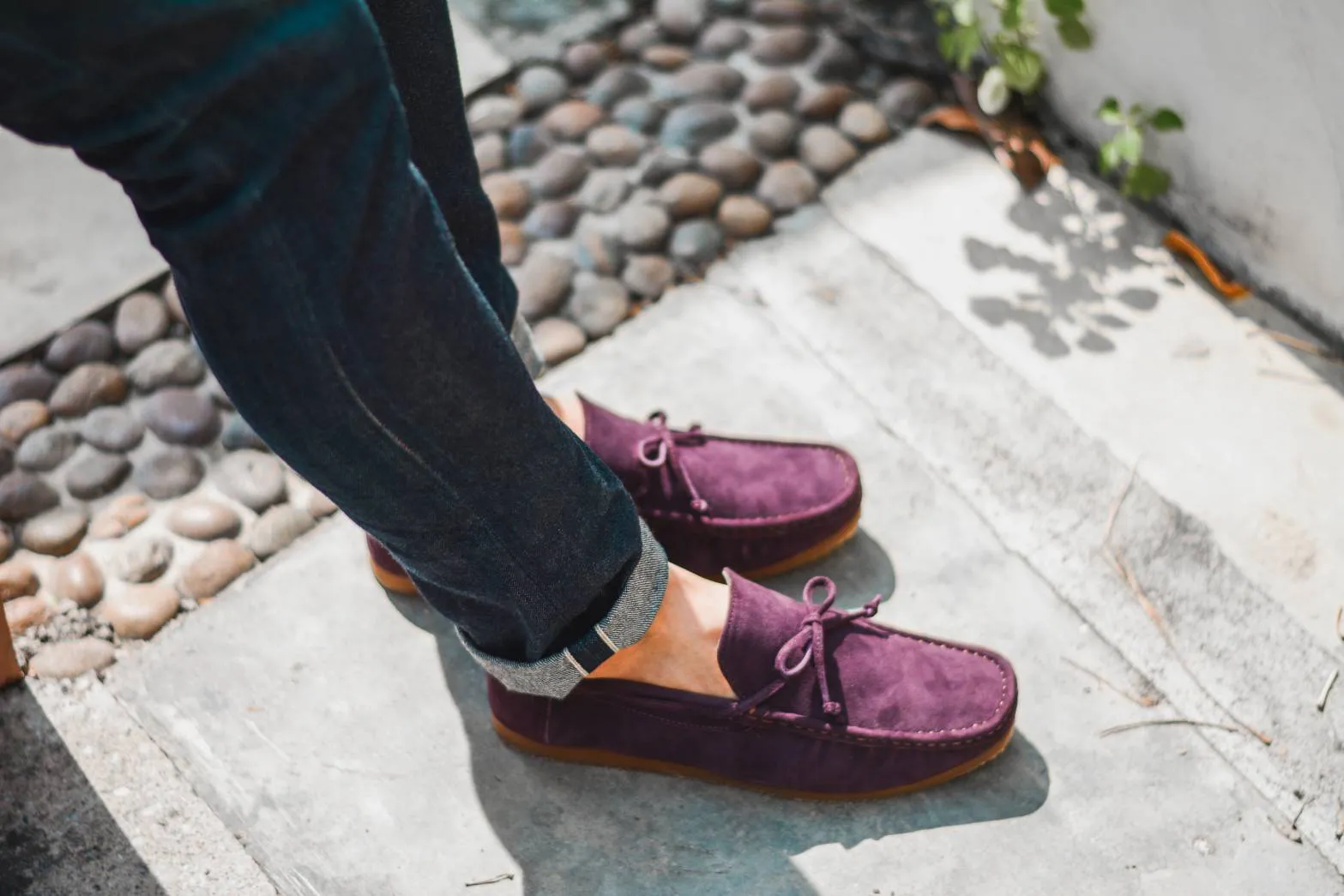 821 Arcobareno Classic Loafer SuedeLamb Purple Wine