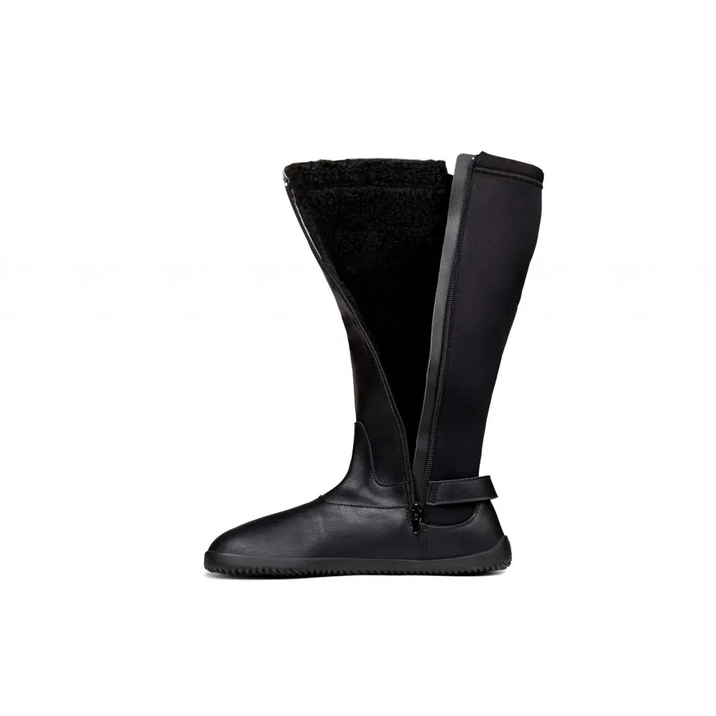 Ahinsa boots black with fur