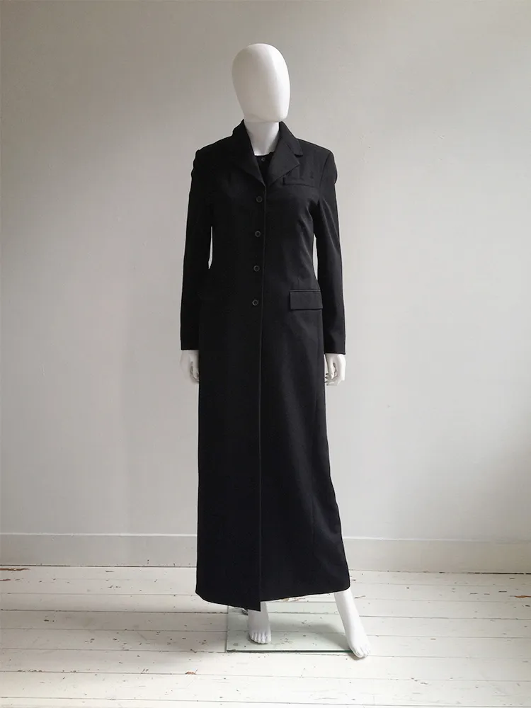 Ann Demeulemeester black maxi coat — 90s