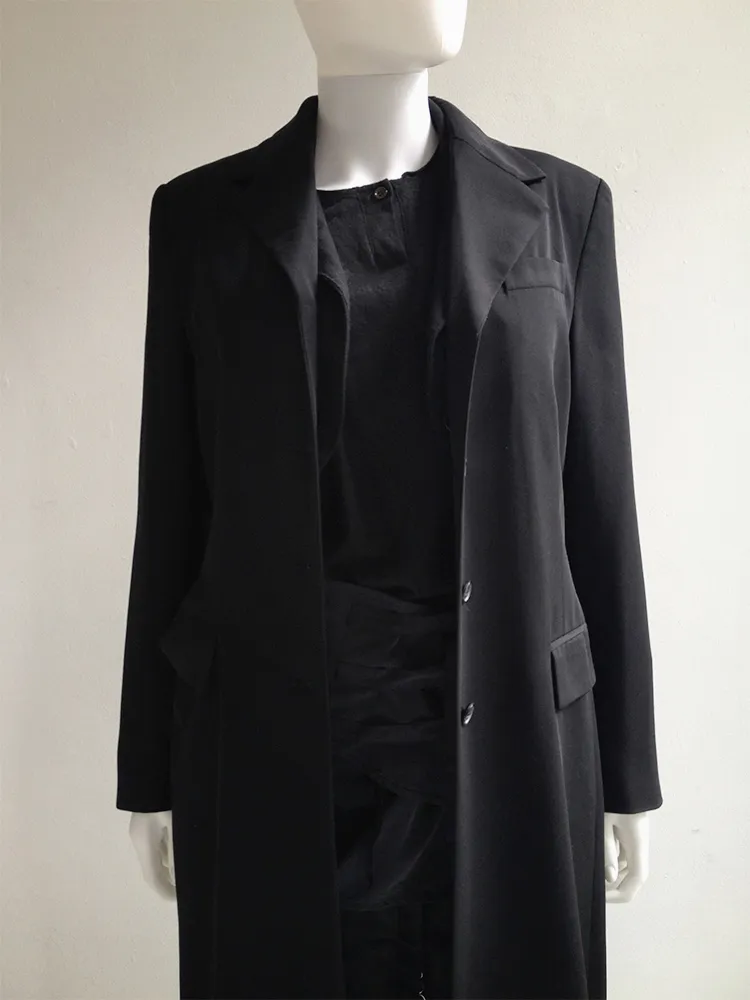 Ann Demeulemeester black maxi coat — 90s