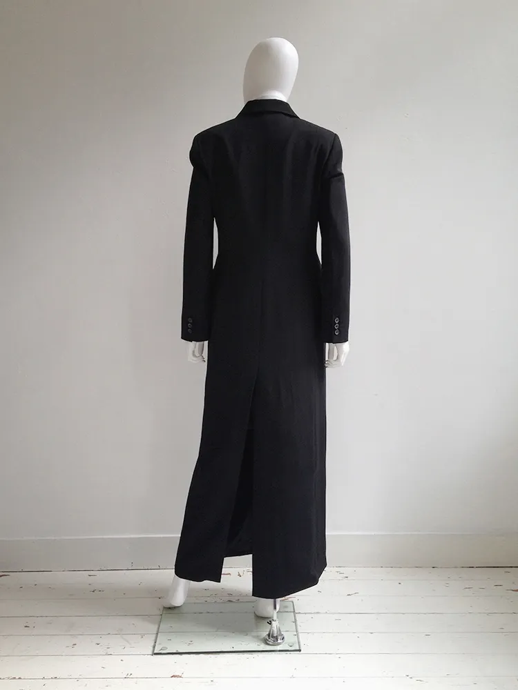 Ann Demeulemeester black maxi coat — 90s