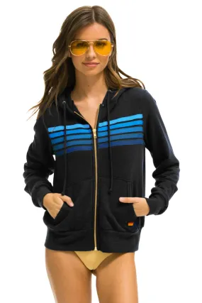 Aviator Nation 5 Stripe Hoodie - Charcoal Blue