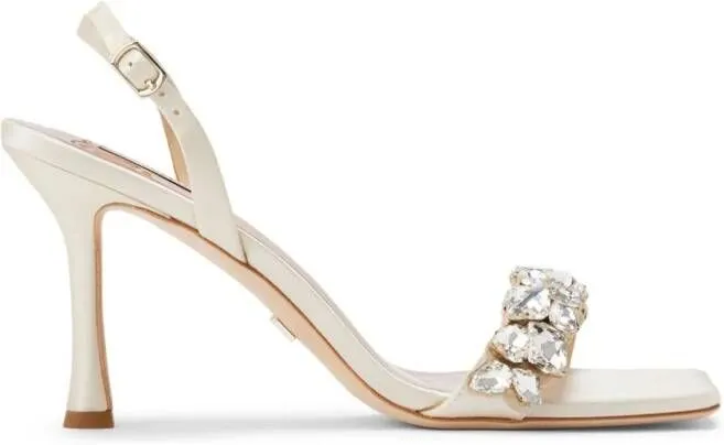 Badgley Mischka Leanna 85mm crystal sandals Neutrals