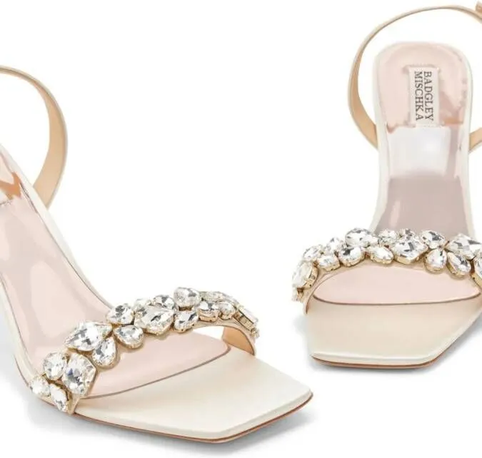 Badgley Mischka Leanna 85mm crystal sandals Neutrals