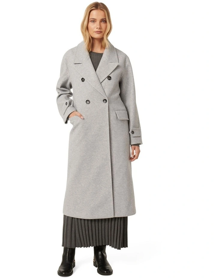 Belinda Soft Shoulder Coat in Grey