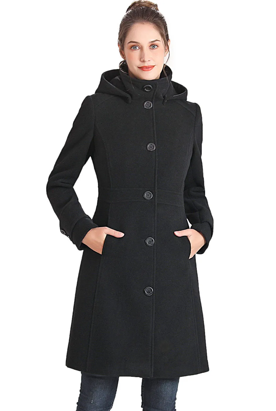 BGSD Women Jem Stand-Collar Wool Coat