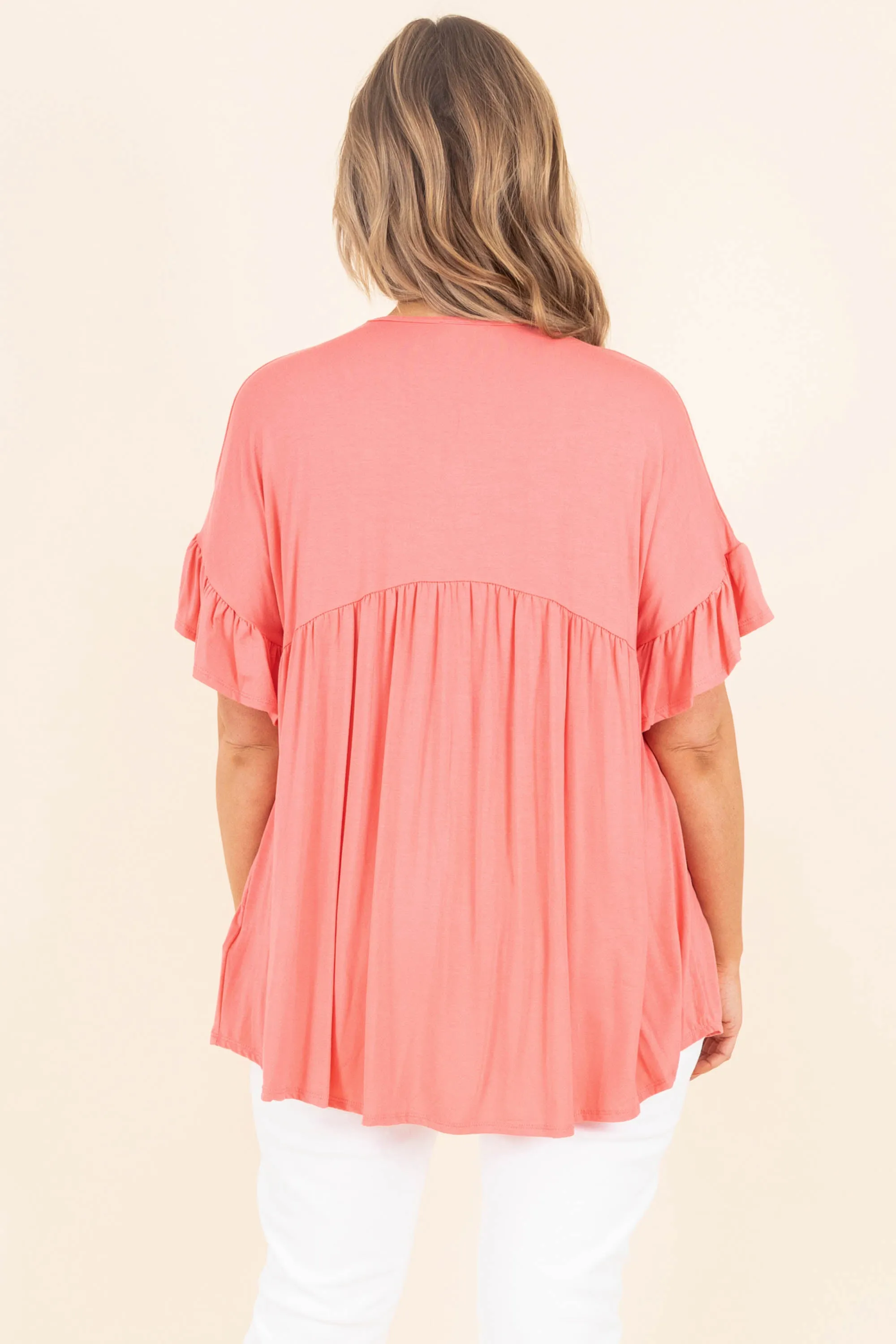 Bittersweet Beginnings Top, Coral