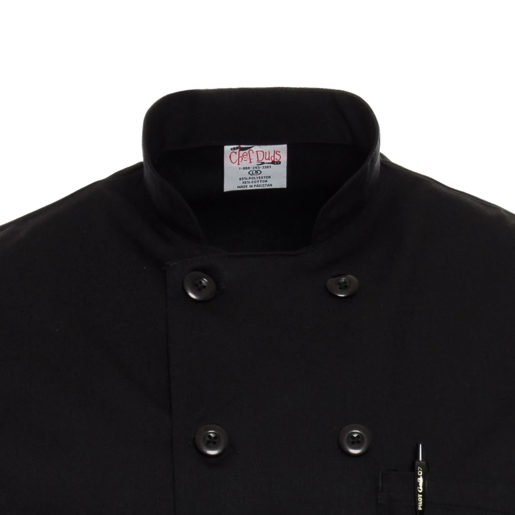 Black Short-Sleeve Chef Coat 4601