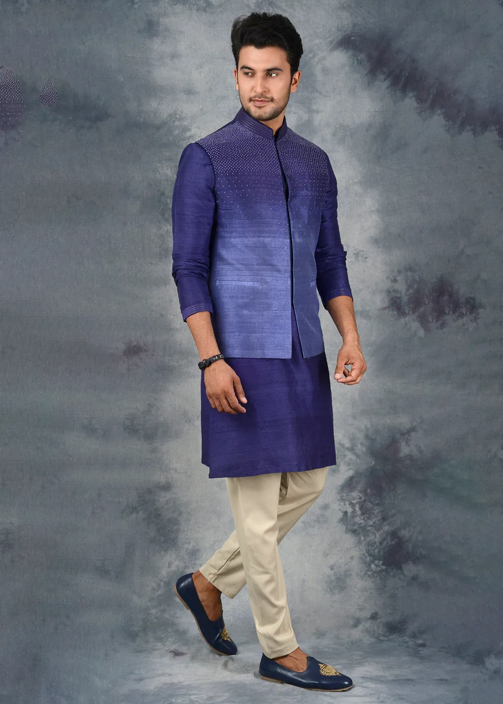 Blue Bandhgala Jacket | Siddhesh Chauhan