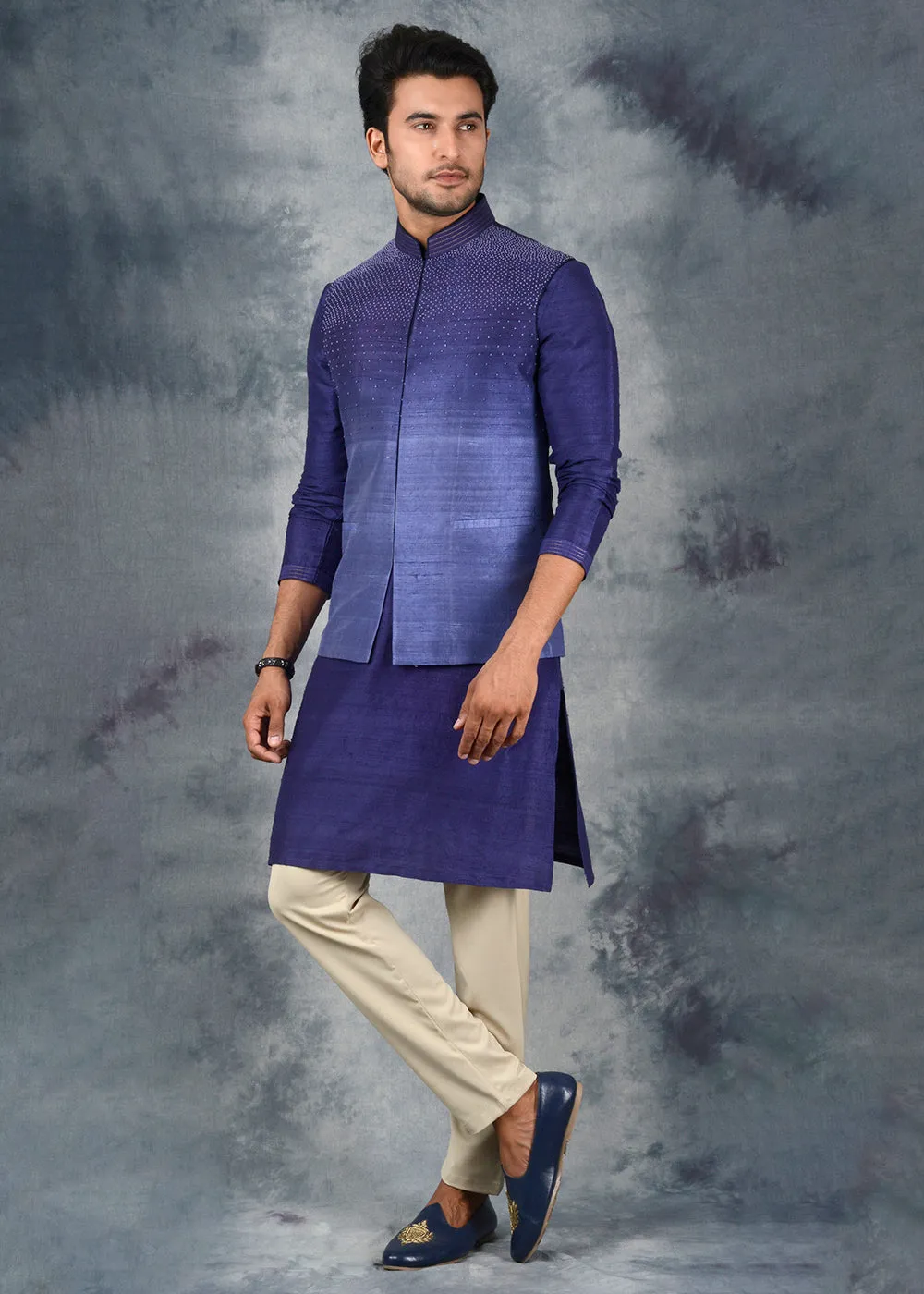 Blue Bandhgala Jacket | Siddhesh Chauhan