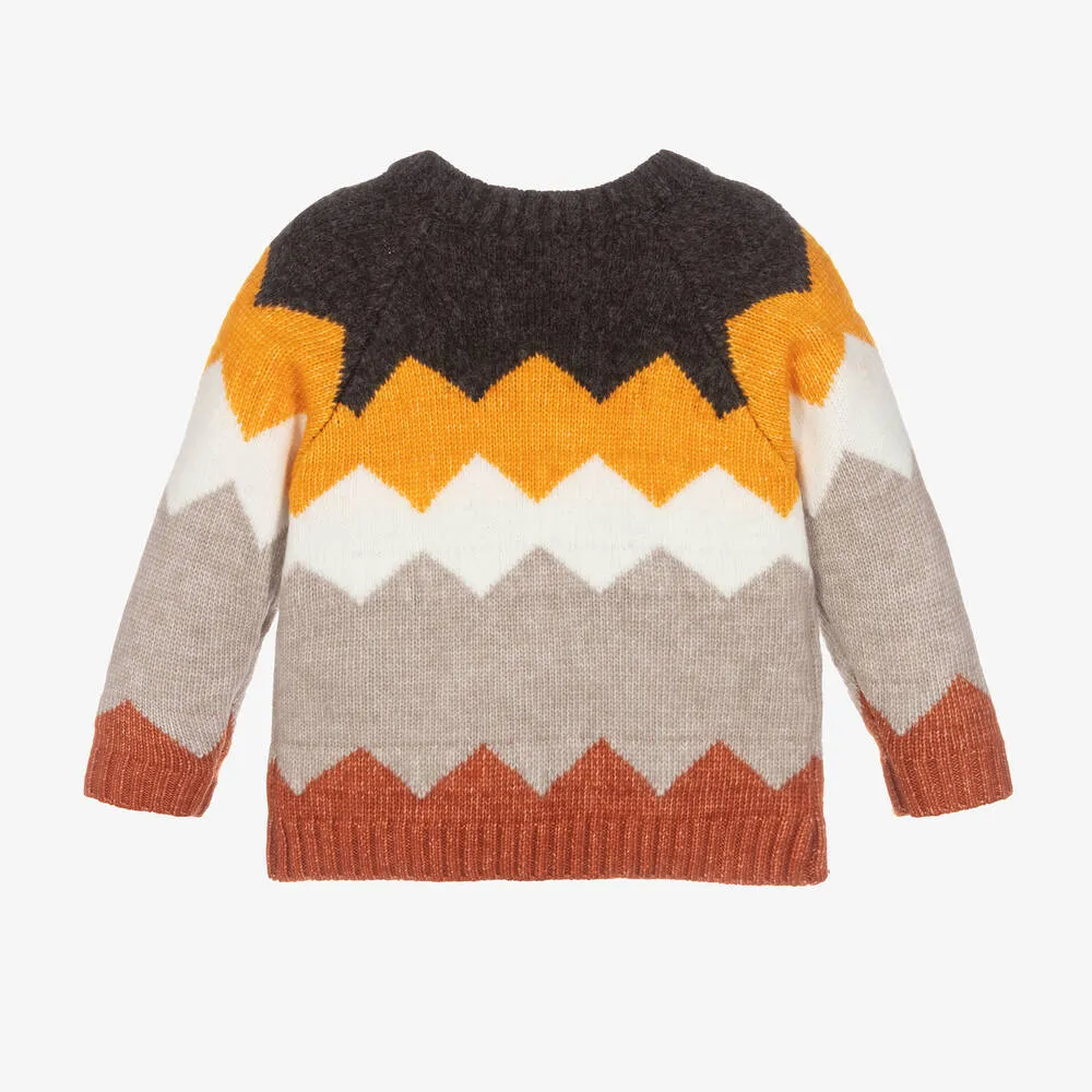 Boys Knitted Zigzag Sweater