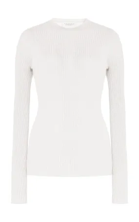 Browning Knit Sweater in Ivory Cashmere Silk