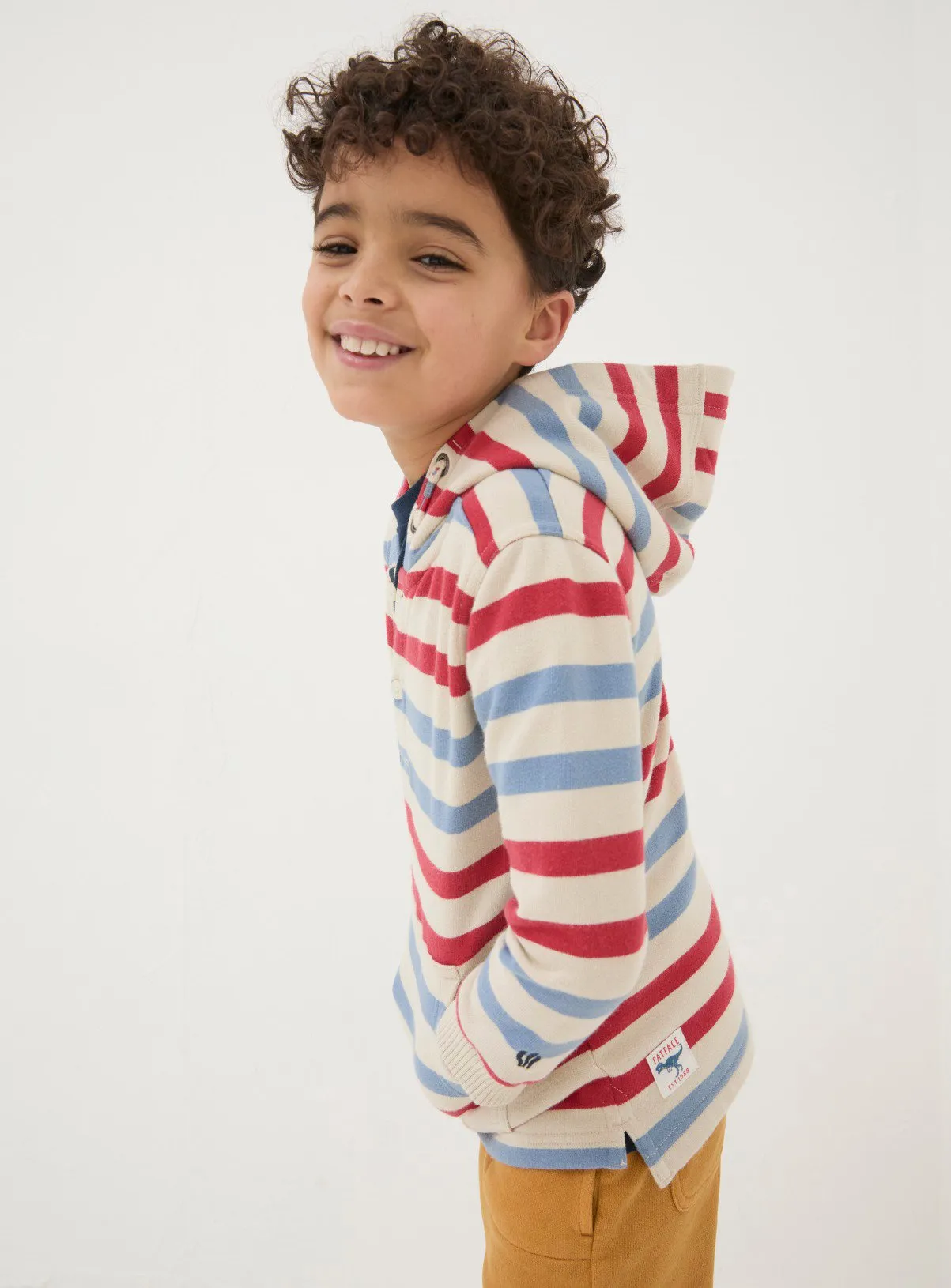 Buy FATFACE Stripe Half Neck Hoodie 7-8 years | Jumpers and hoodies | Tu