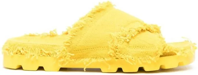 CamperLab Brutus frayed-edge sandals Yellow