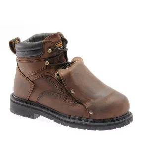 CAROLINA METPRO MEN’S 6” BROAD STEEL TOE EXTERNAL METGUARD SIZE 9W MEDIUM BROWN