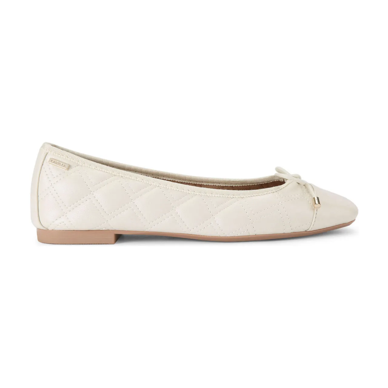 CARVELA Prima Quilted Ballerina Flats - White