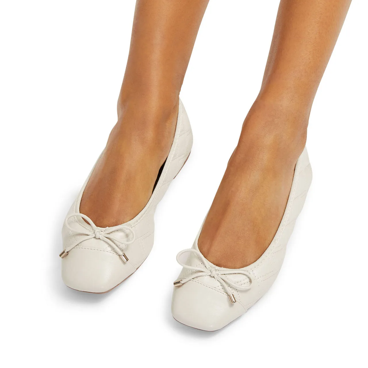 CARVELA Prima Quilted Ballerina Flats - White