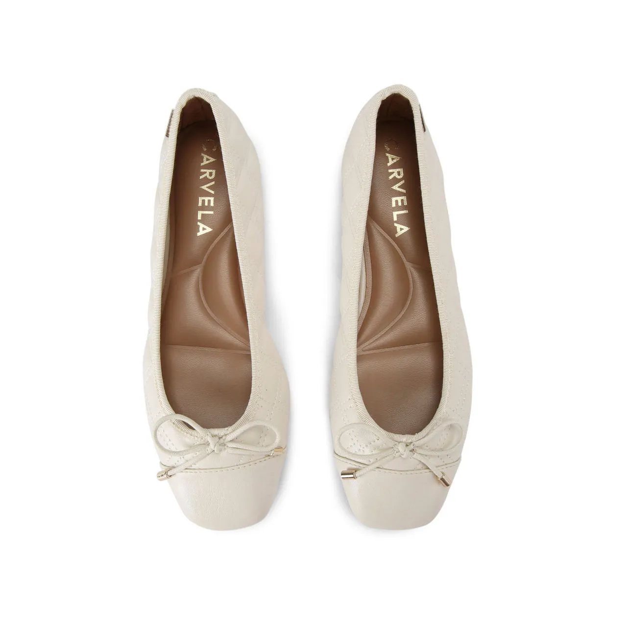 CARVELA Prima Quilted Ballerina Flats - White