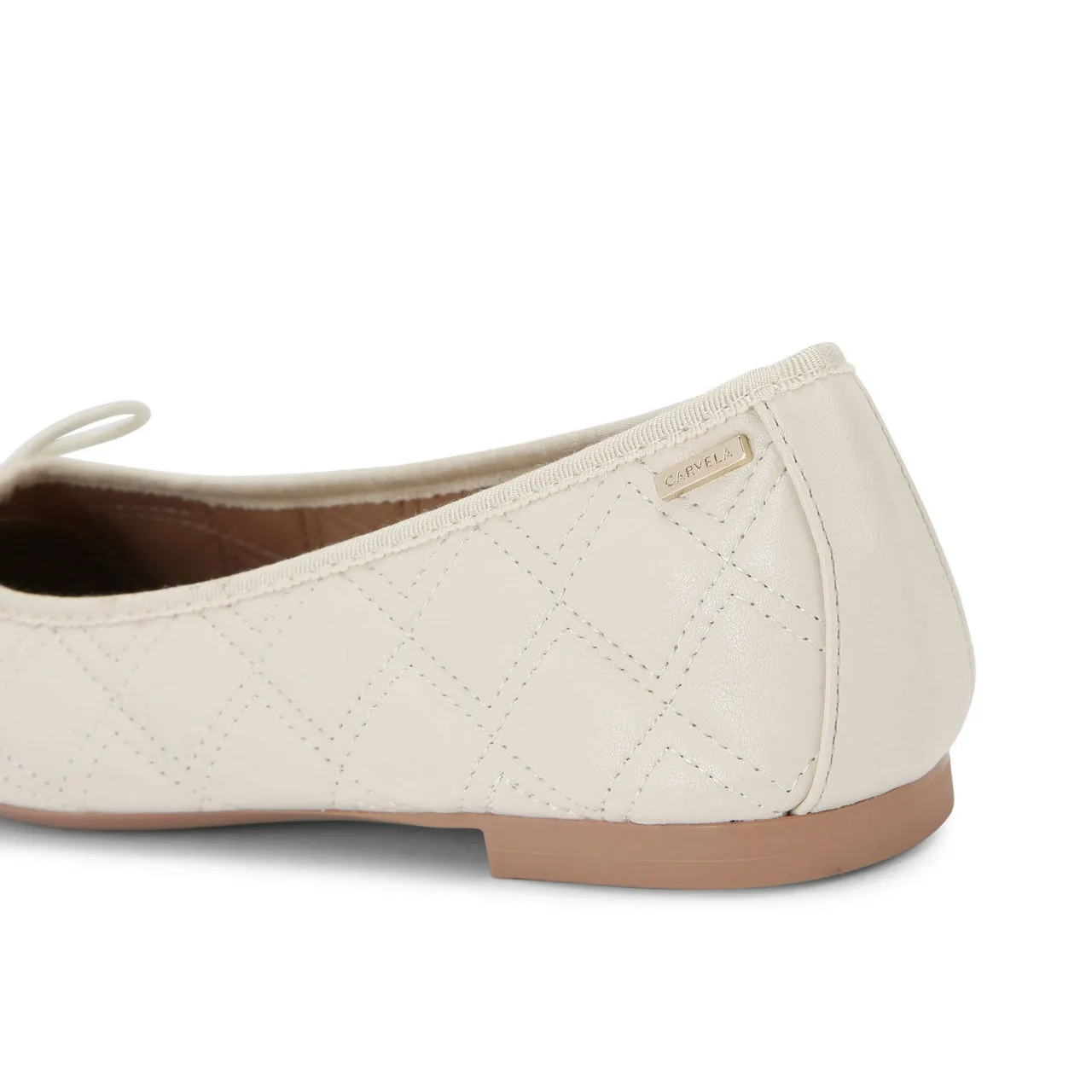 CARVELA Prima Quilted Ballerina Flats - White