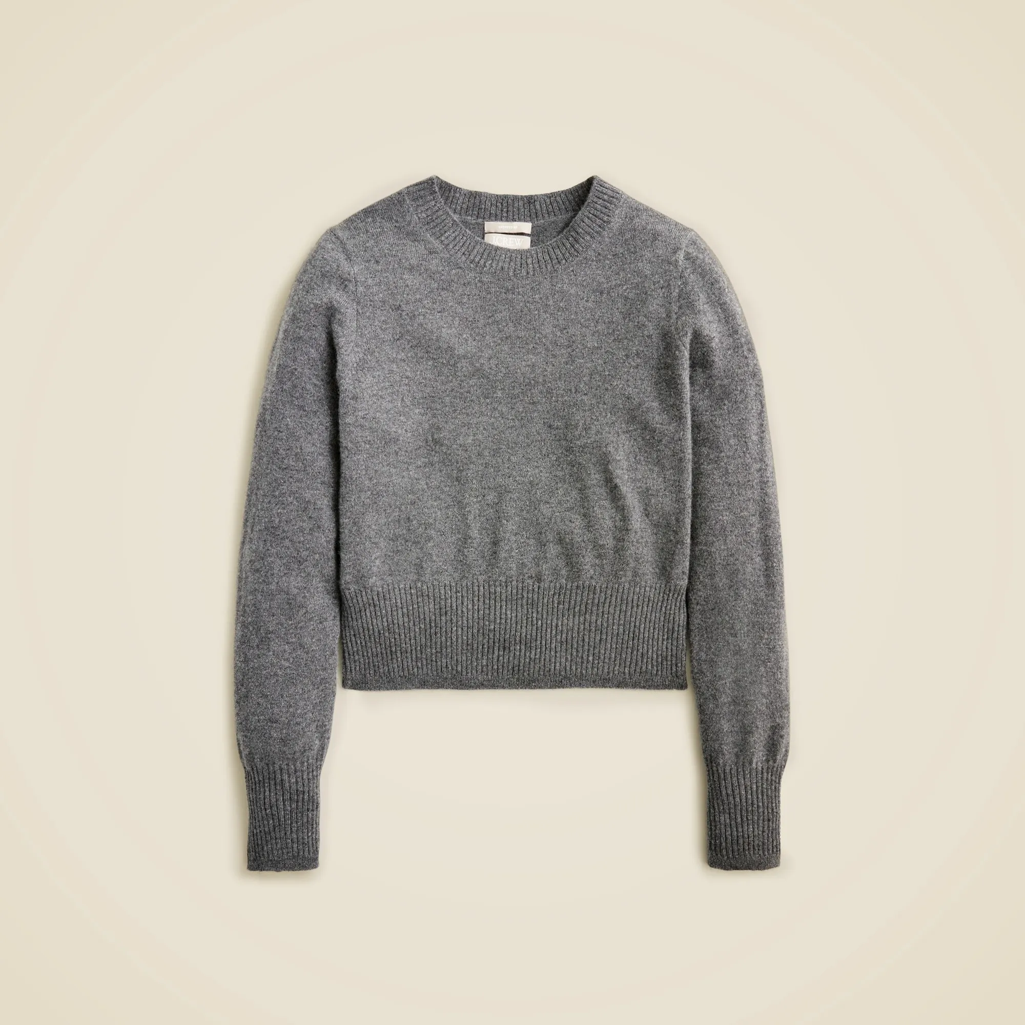 Cashmere shrunken crewneck sweater