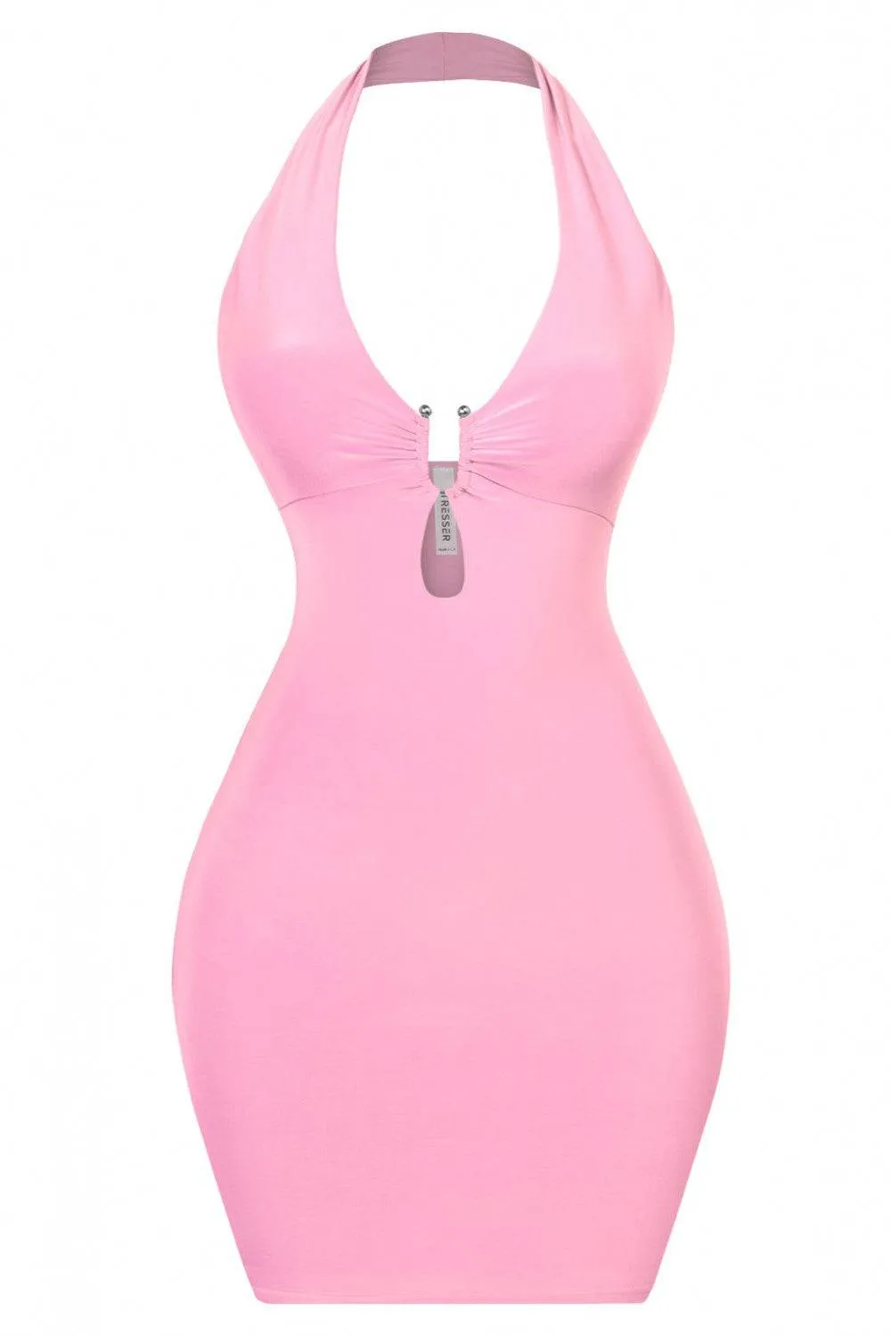 Claire Light Pink Halter Mini Dress