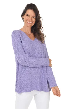 Cotton V-Neck Long Sleeve Sweater