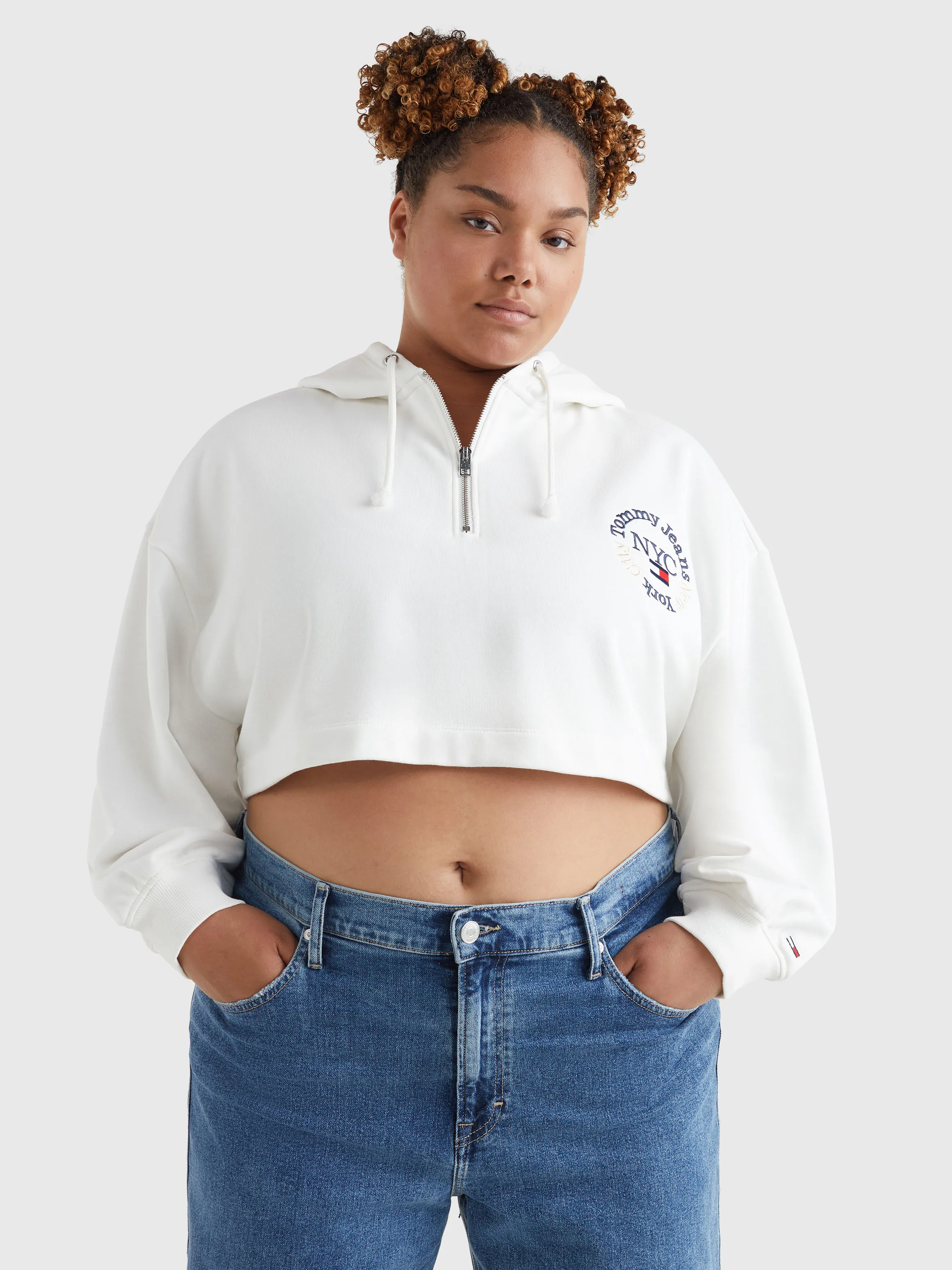 Curve Timeless Logo Super Cropped Hoodie | Sweatshirts & Hoodies | Tommy Jeans