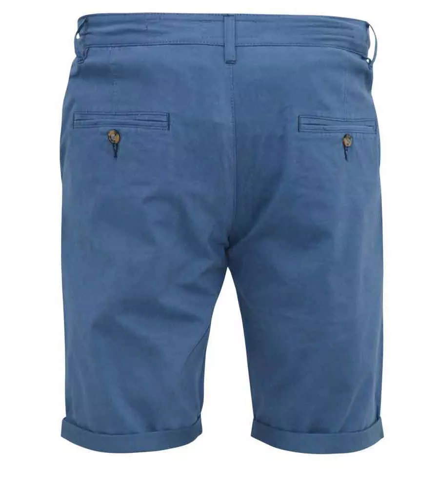 D555 Mens Blue Stretch Chino Shorts (NELSON 1)