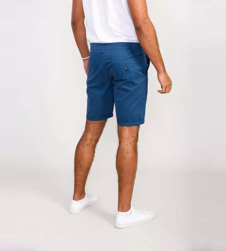 D555 Mens Blue Stretch Chino Shorts (NELSON 1)