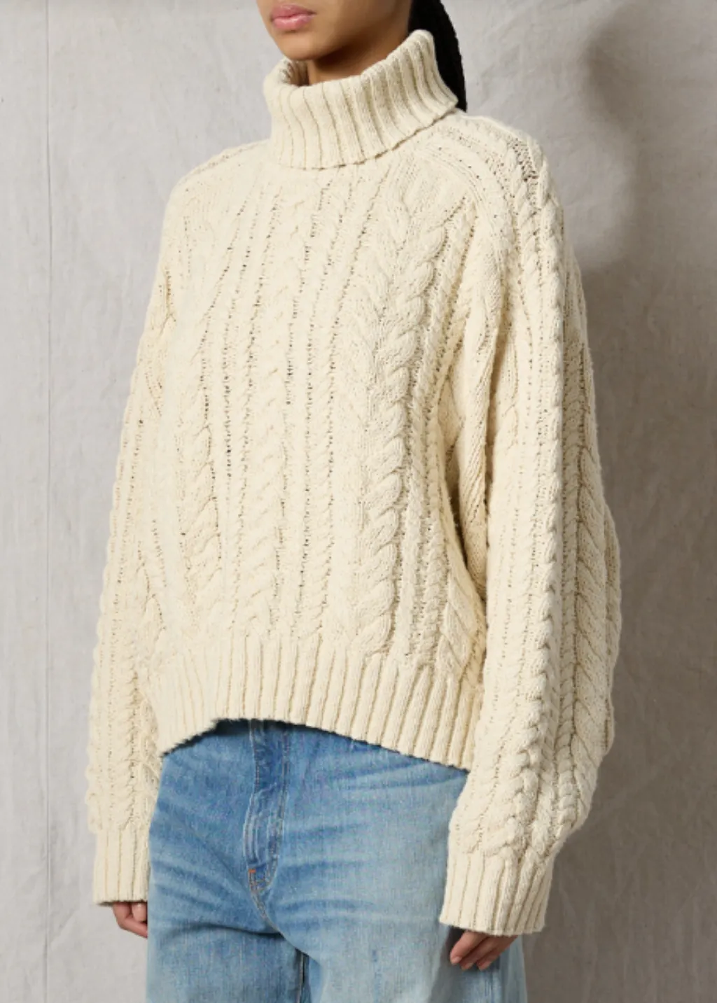 Denimist Cable Turtleneck Sweater