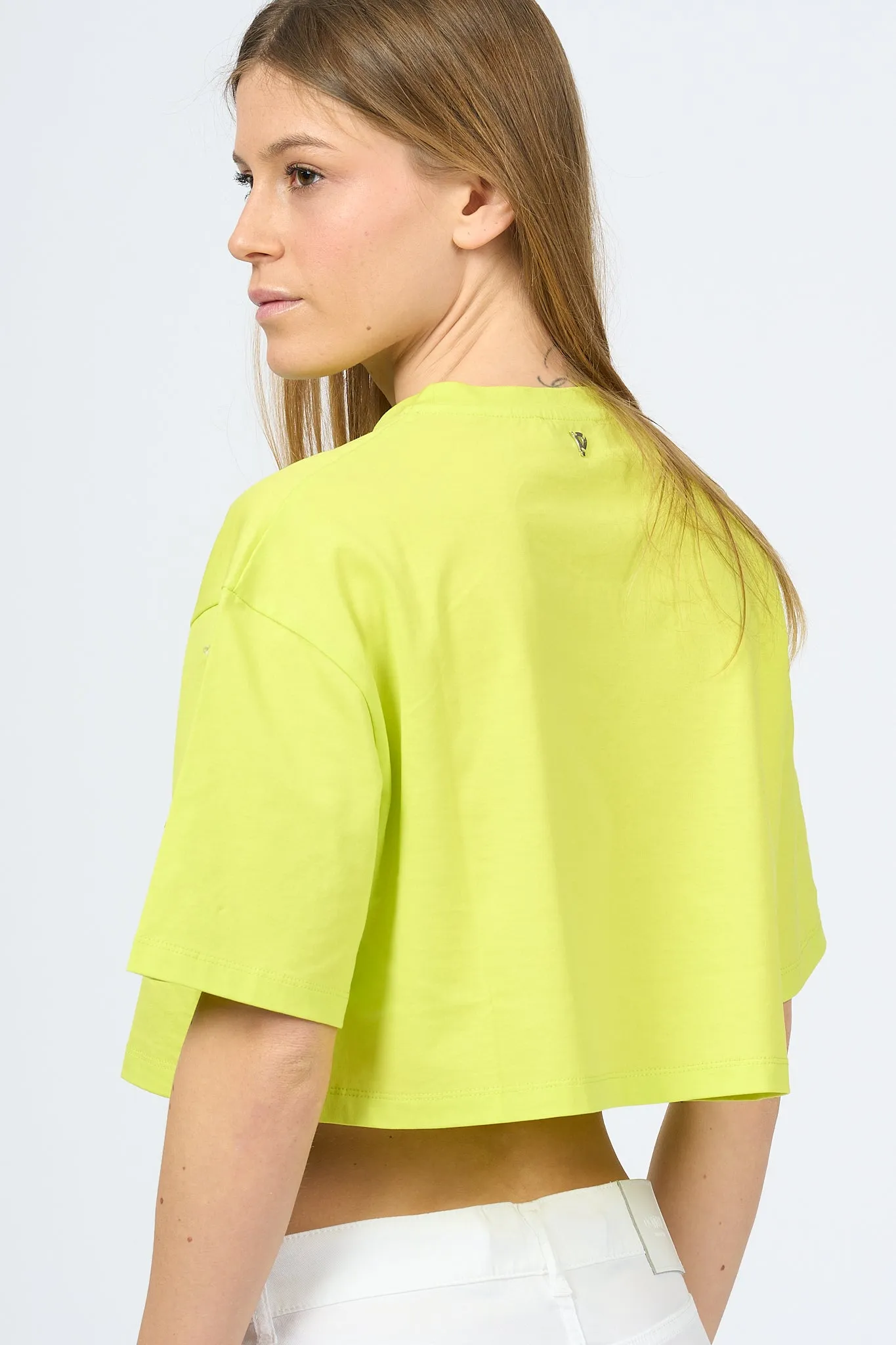 Dondup T-shirt Crop Lime Donna