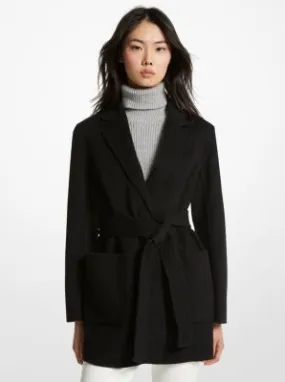 Double Faced Wool Blend Belted Coat