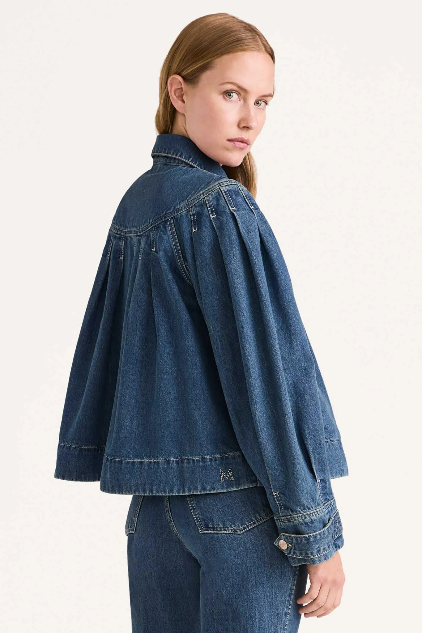 Easton Denim Jacket in Mid-Blue Wash