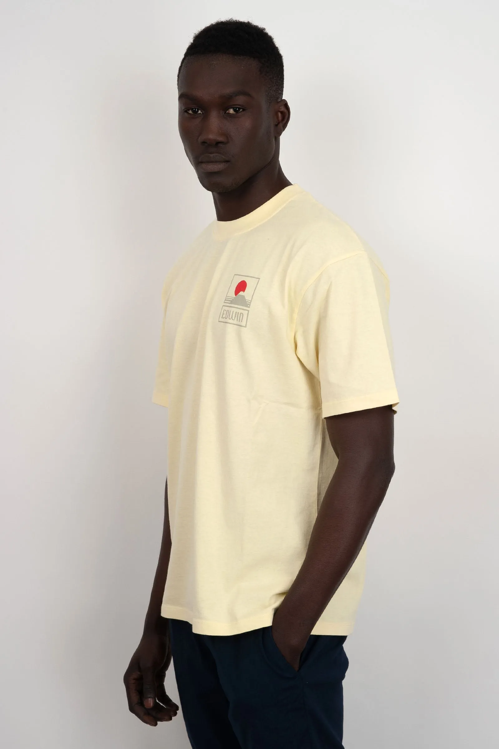 Edwin T-Shirt Sunset On Mt Fuji Cotone Giallo