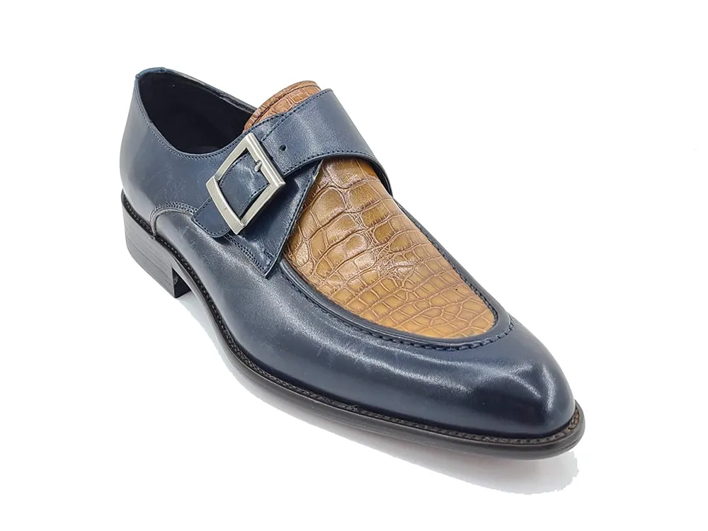 Embossed Moc Single Monkstrap Shoe