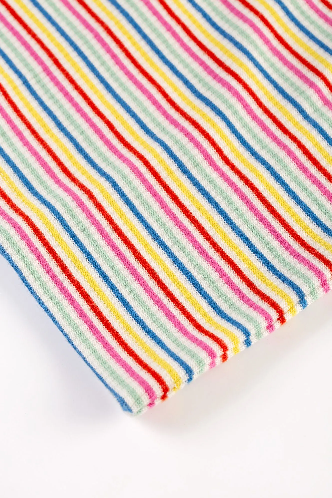 Frugi Rainbow Stripes Lettuce Rib T-Shirt