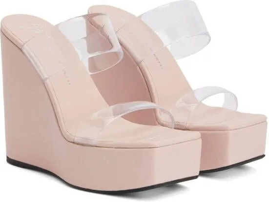 Giuseppe Zanotti Meissa Plexi wedge sandals Pink