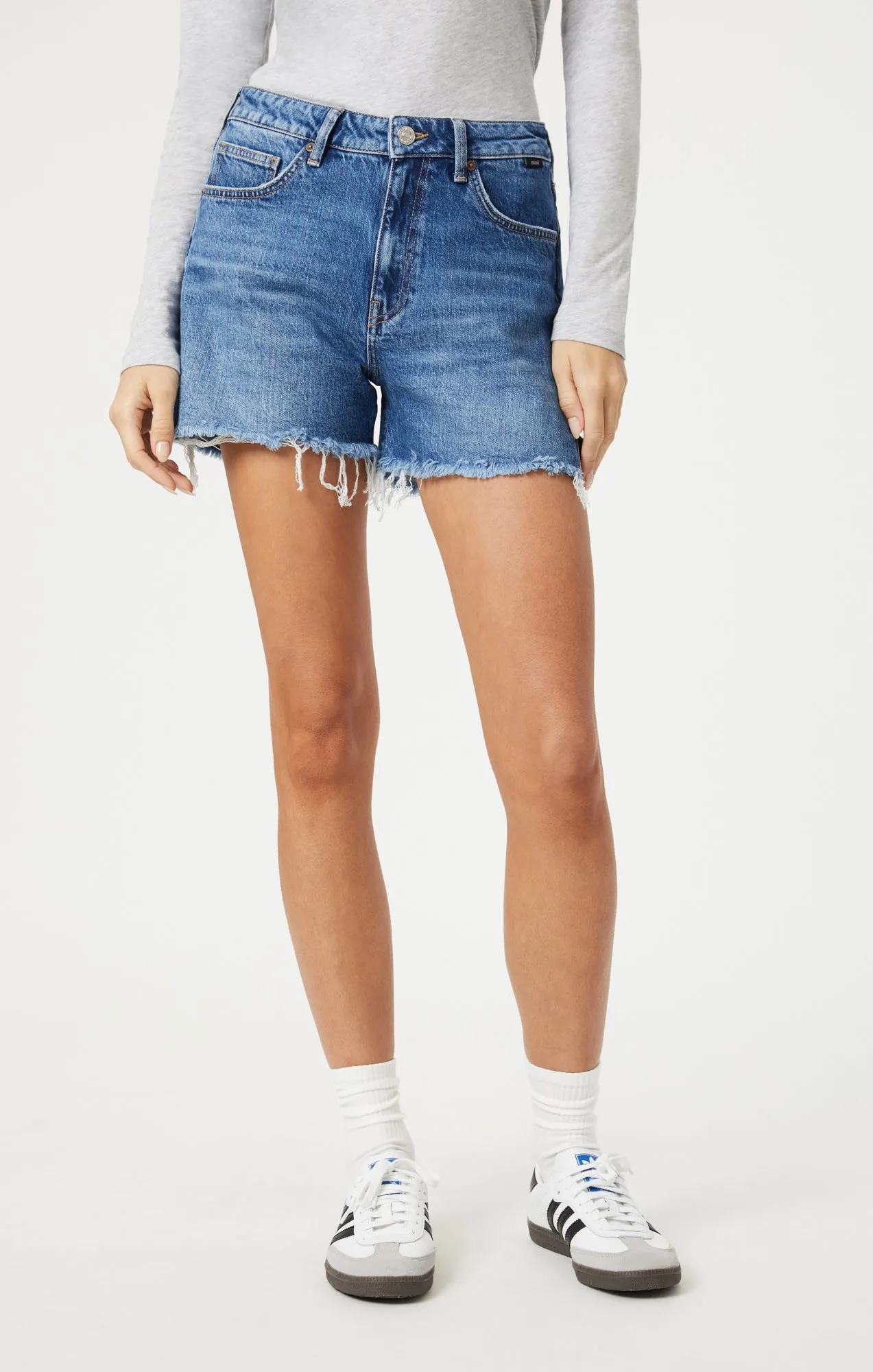 HEIDI MID BRUSHED RECYCLED BLUE SHORTS