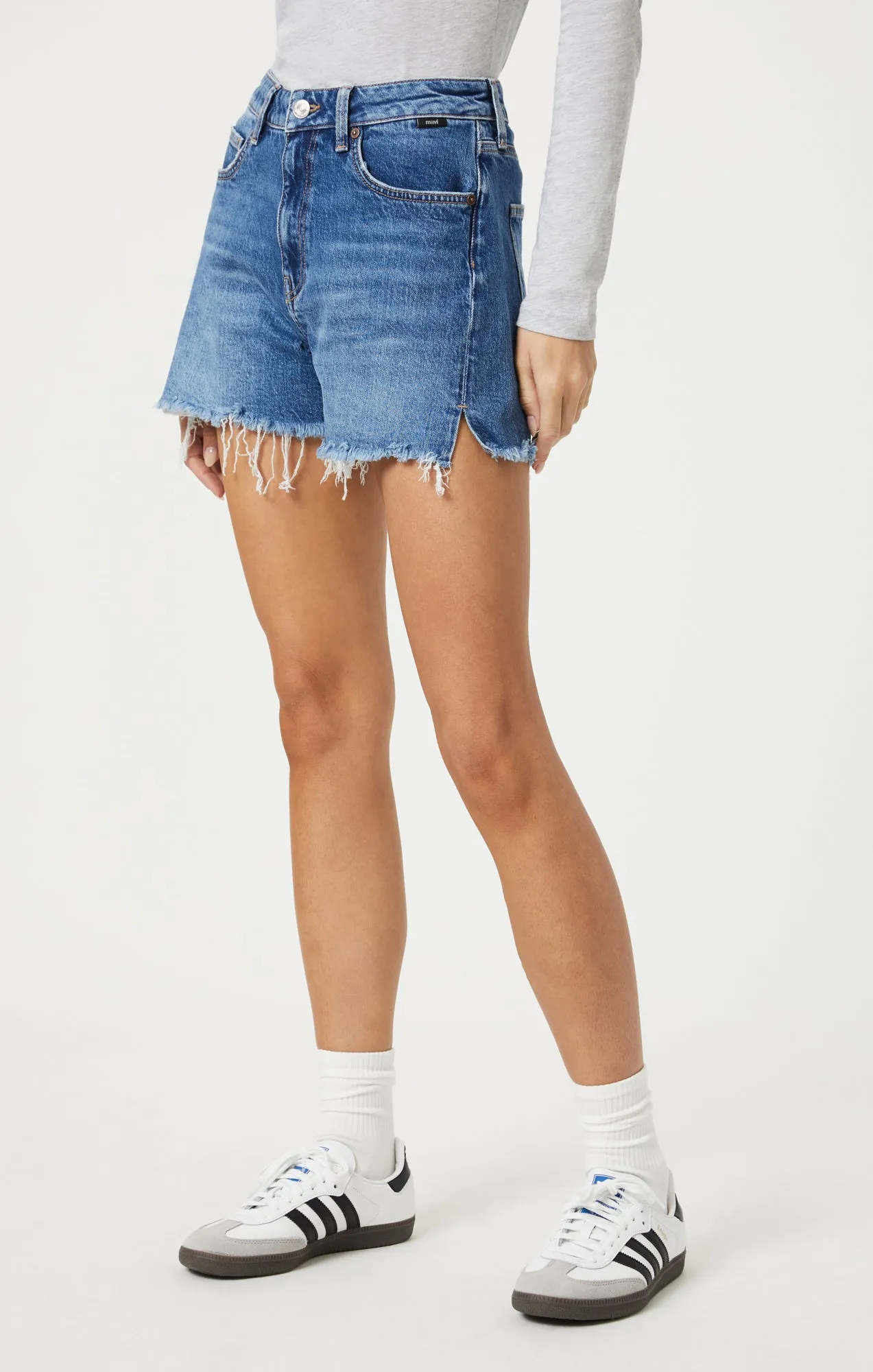 HEIDI MID BRUSHED RECYCLED BLUE SHORTS