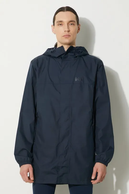 Helly Hansen rain jacket Vancouver men's navy blue color