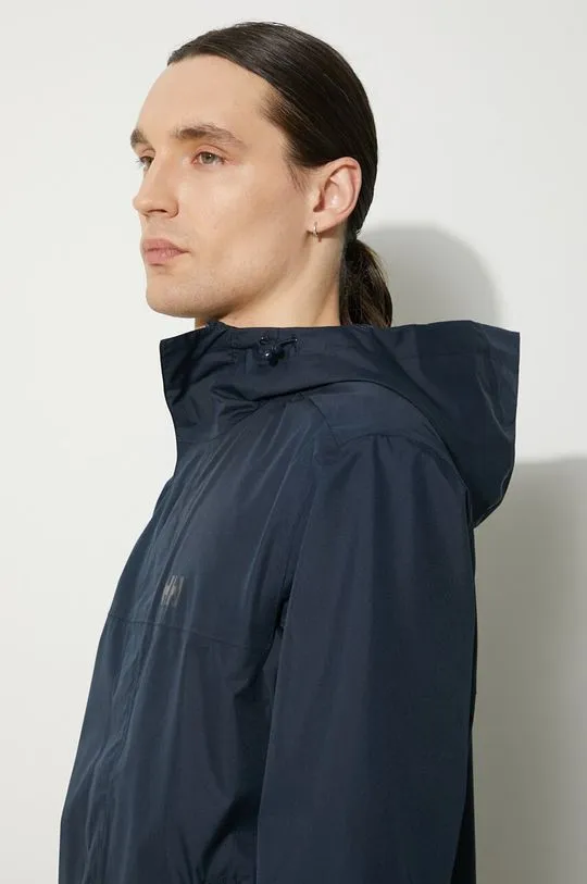 Helly Hansen rain jacket Vancouver men's navy blue color