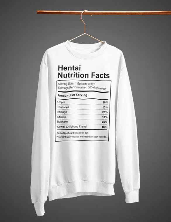 Hentai Nutrition Facts  Sweatshirt