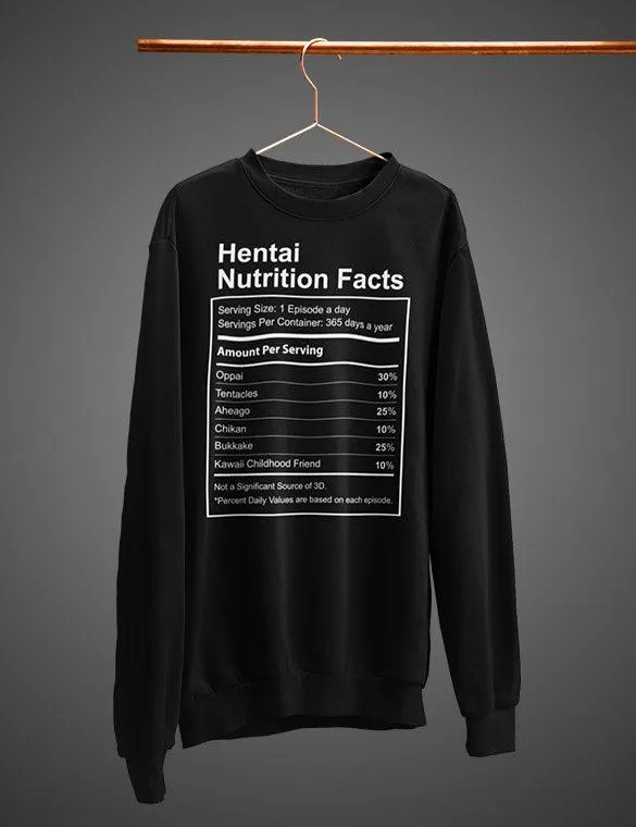 Hentai Nutrition Facts  Sweatshirt