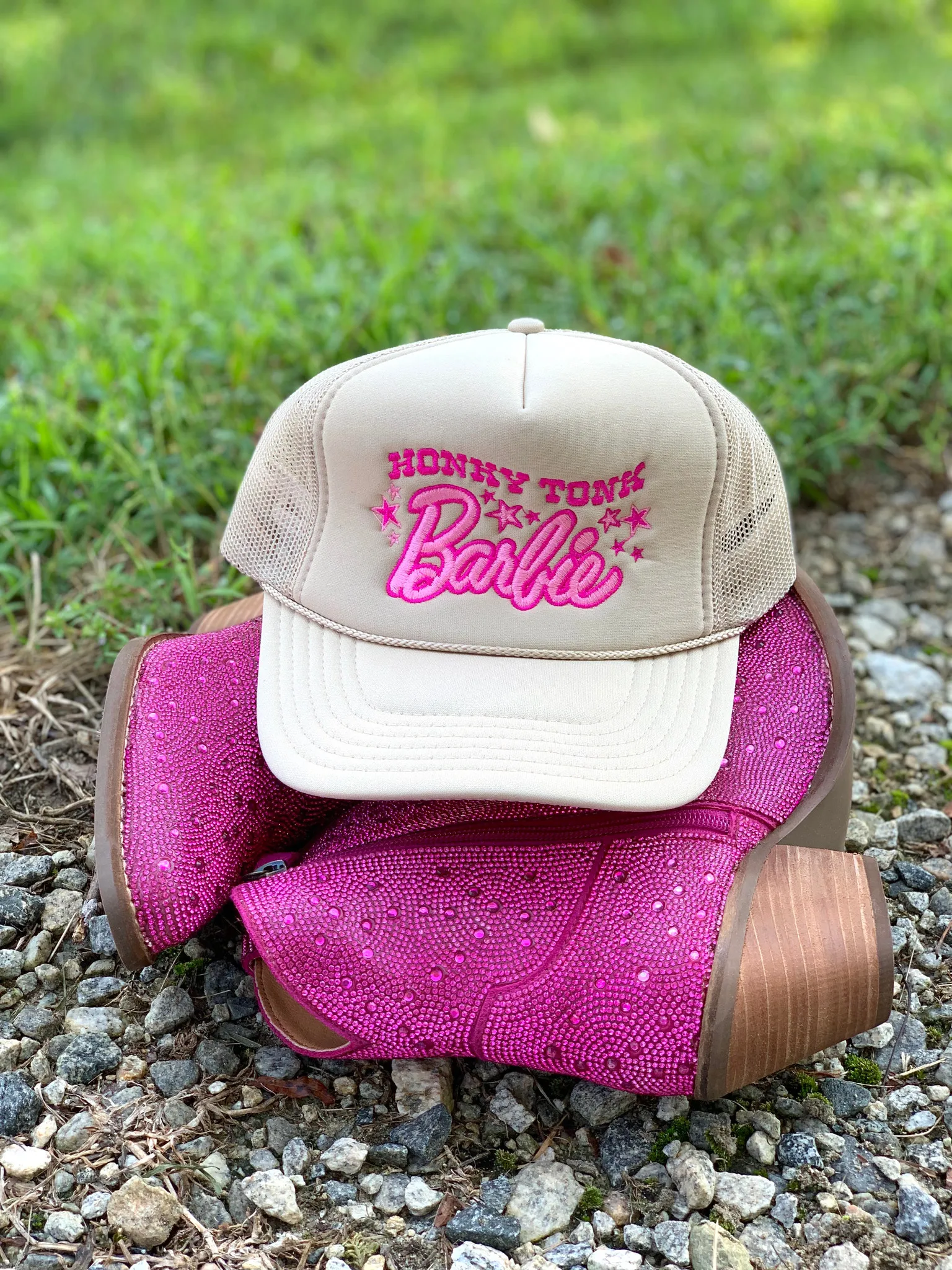 Honky Tonk Barbie Pink Trucker Hat