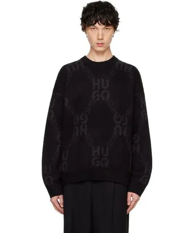 Hugo Black Jacquard Sweater