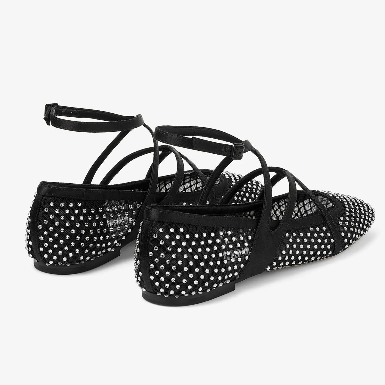 JIMMY CHOO Astoria Embellished Ballet Flats - Black