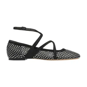 JIMMY CHOO Astoria Embellished Ballet Flats - Black