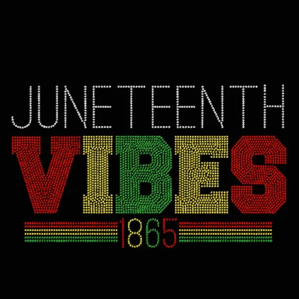 Juneteenth Vibes 1865 Rhinestone Transfer