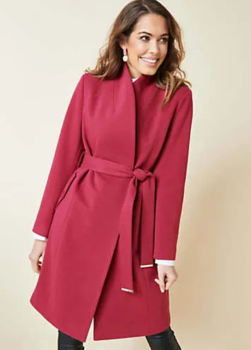 Kaleidoscope London Calling Smart Berry Coat | Grattan