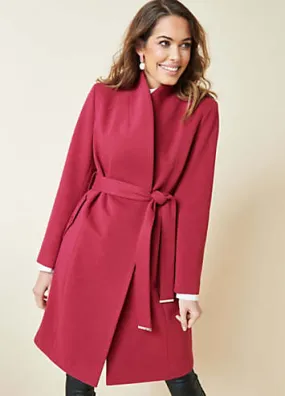 Kaleidoscope London Calling Smart Berry Coat | Grattan